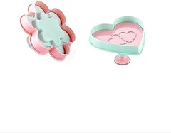 قطاعة بلاستيك كوكيز قلب مع وردة