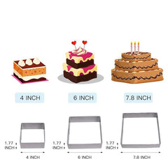 قالب كيك رنق شكل مربع 3 قطع