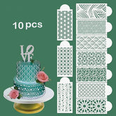 قالب ستنسل لتزيين الكيك مجموعة 10 قطع pc- 1889OD