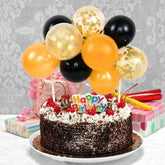 بالونات بالألوان الأسود والأبيض والبرتقالي 10 بالونات