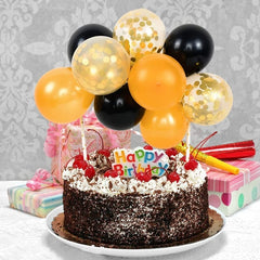 بالونات بالألوان الأسود والأبيض والبرتقالي 10 بالونات