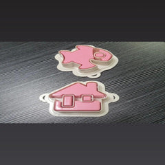 Set of 2pcs plastic fondant cookie cutters