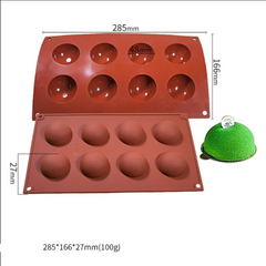 8 cavity hemisphere silicone mold