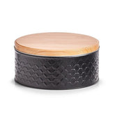 علب تخزين معدنية لتخزين الشوكولاتة والبسكويت والحبوب اللون اسود