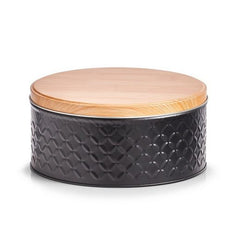 علب تخزين معدنية لتخزين الشوكولاتة والبسكويت والحبوب اللون اسود