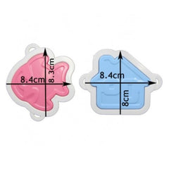 Set of 2pcs plastic fondant cookie cutters