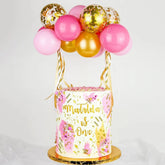 بالونات بالألوان الوردي و الاحمر و الذهبي والابيض 10 بالونات