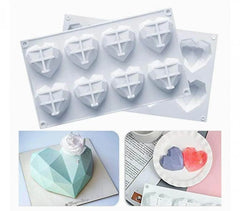 8 cavity hearts silicone mold