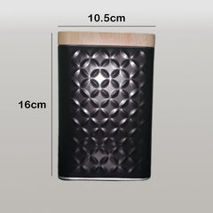 علب تخزين معدنية لتخزين الشوكولاتة والبسكويت والحبوب شكل مربع اسود - ابيض - زهري