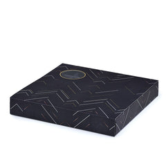 علبة فاخرة للشكولاتة والحلويات بنافذة شفافة اللون كحلي -25 قسم