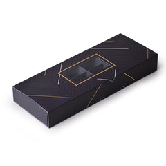 علبة فاخرة للشكولاتة والحلويات بنافذة شفافة اللون كحلي