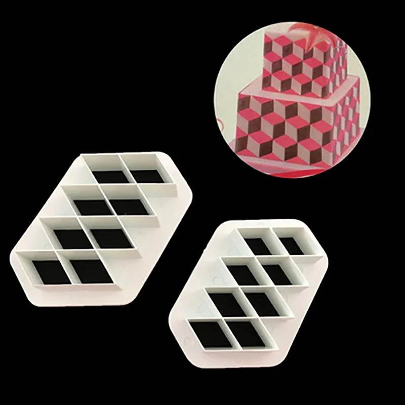 Plastic cutters lozenges 2 pieces 