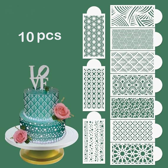Cake decorating stencil template set 10pcs pc-1889OD