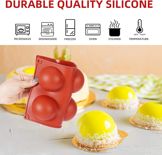 6 cavity hemisphere silicone mold