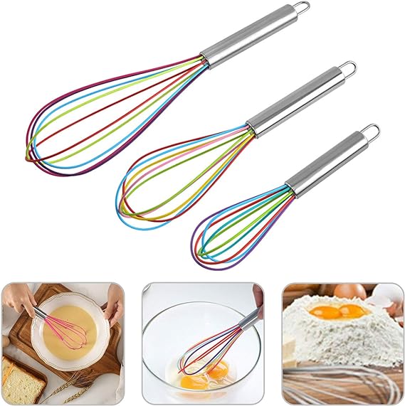 Stainless steel egg whisks 3pcs 