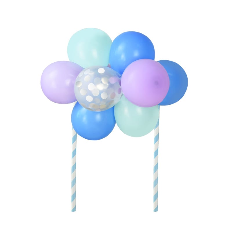 Confetti balloons in blue, green and purple colors, 10 balloons