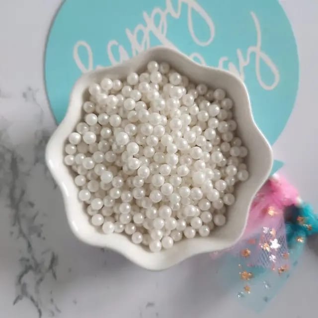 سبرنكلز خرز غدائي ابيض صغير 4 ملم