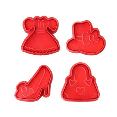 Girl's fashion plastic cutters, 4 pieces 